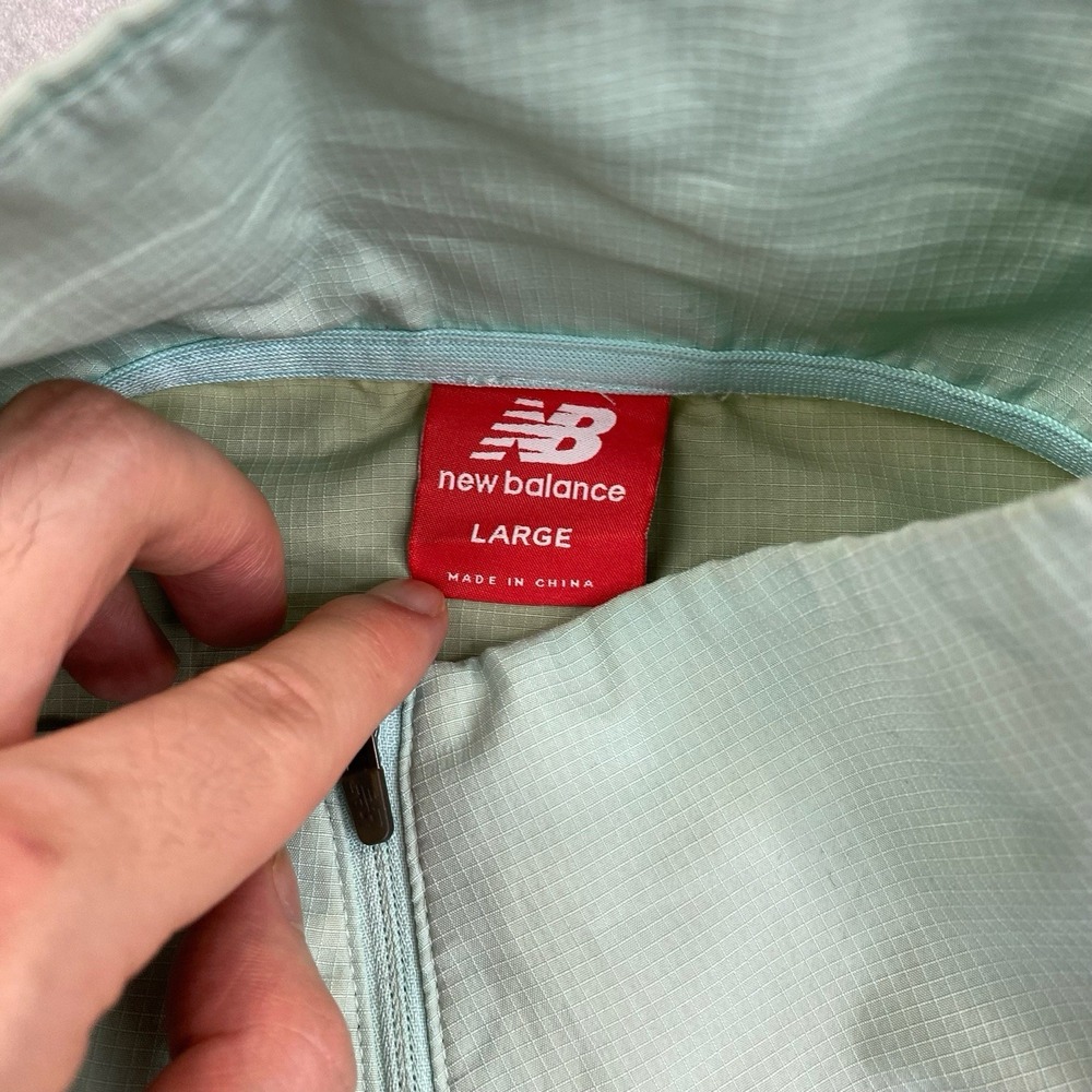 New Balance Half Zip Windbreaker Jacket Mint Green Mens Large - Picture 3 of 9